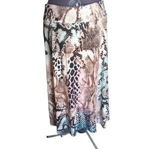 Tribal snake print skirt, L